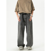 Retro Washed Denim Trousers Loose