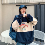 Retro Japanese Vintage Loose Bear Print Sweater